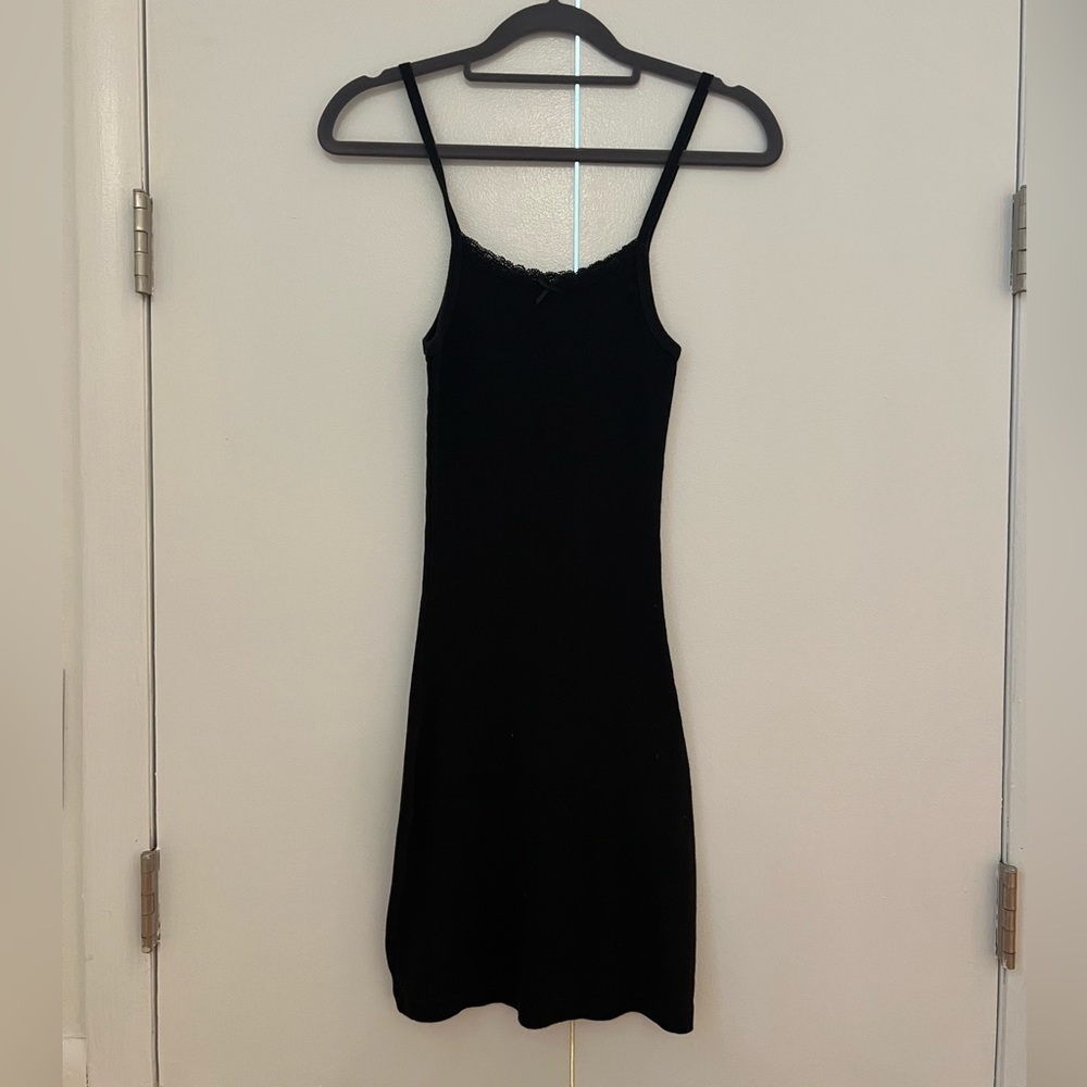 Brandy melville black ribbed dress